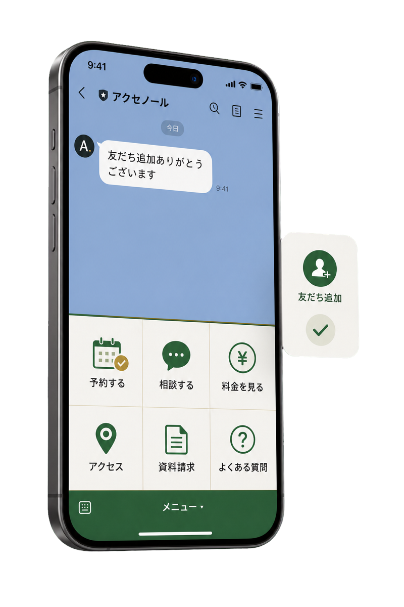 友だち追加直後のLINE案内画面